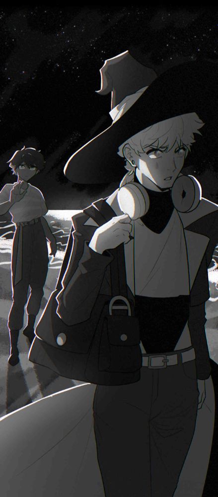 Dazzio walks away from Soma, bag over his shoulder. Soma stands behind him, arm outstretched. They're on a beach.