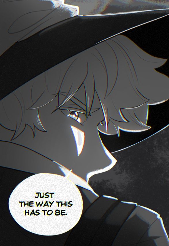 Dazzio, a Witch, looks back to the camera. "Just the way this has to be", he says.