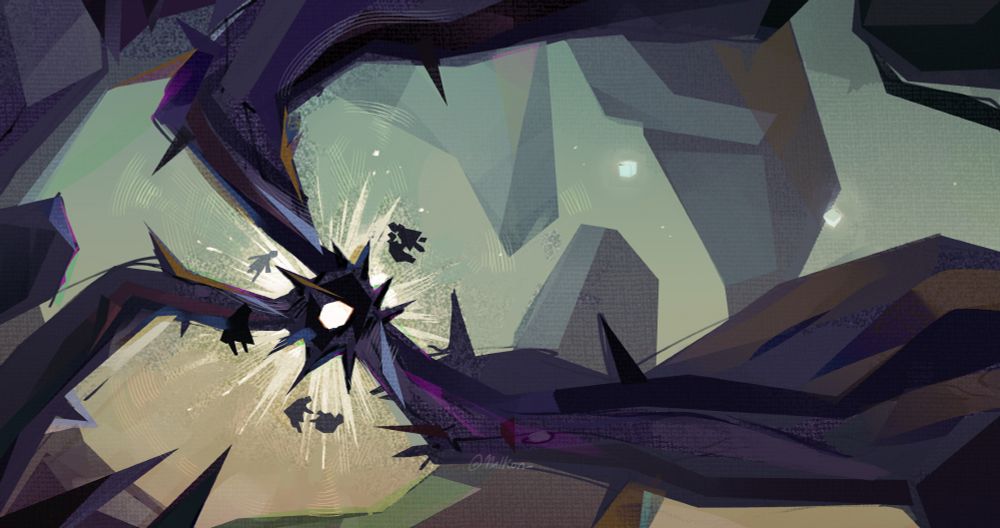 Illustration of the Nomai Grave from Outer Wilds.