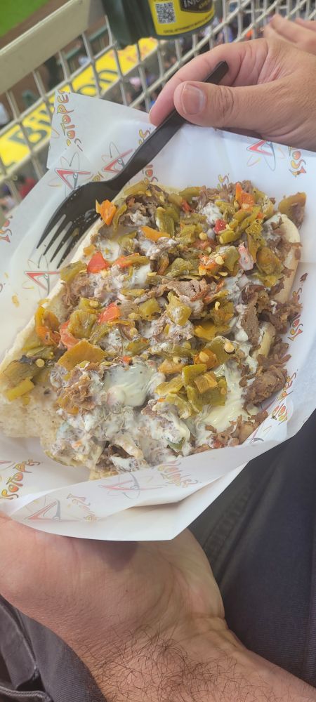 Green Chile Cheesesteak at an Albuquerque Isotopes Ballgame