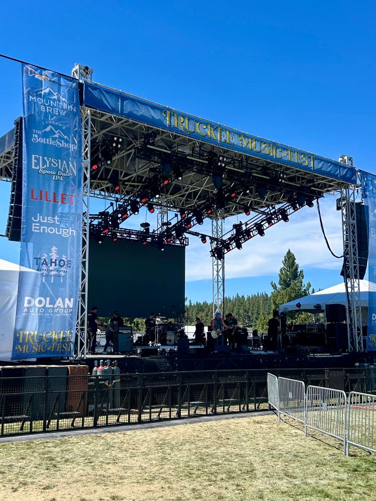 A photograph of the stage at Truckee Music Fest.