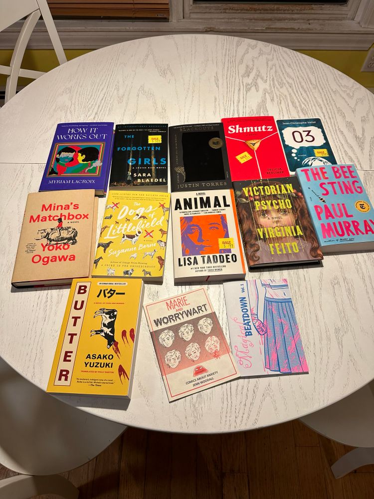 Photo of a table full of book
