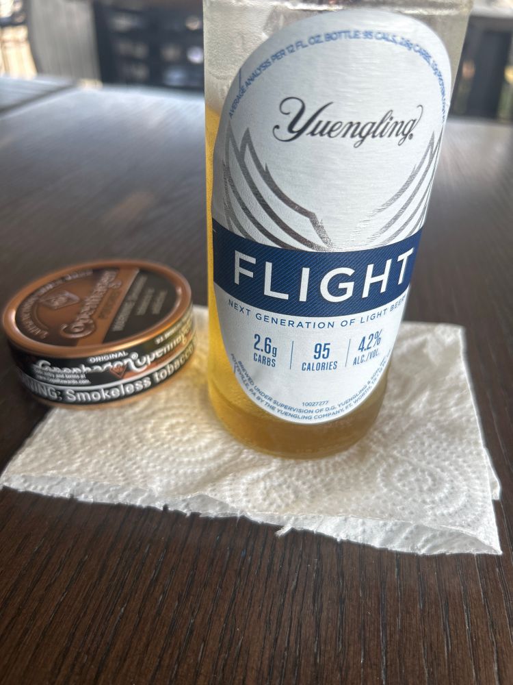 A bottle of Flight and my Copenhagen. 