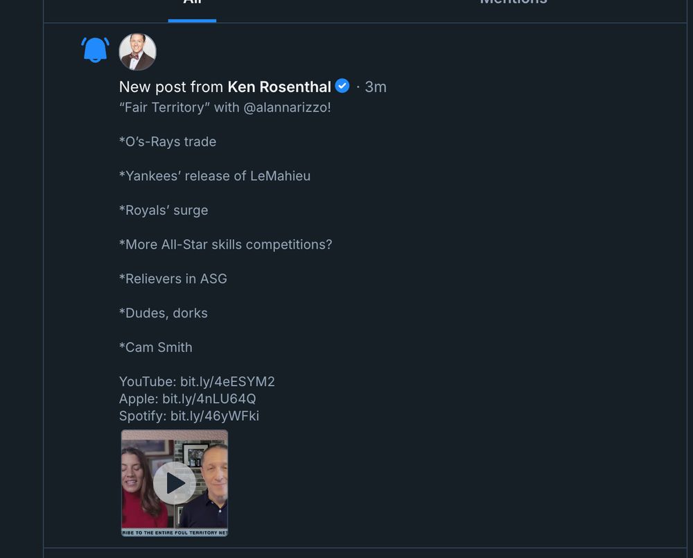 Example of a notification that has a video element. The video is not playable