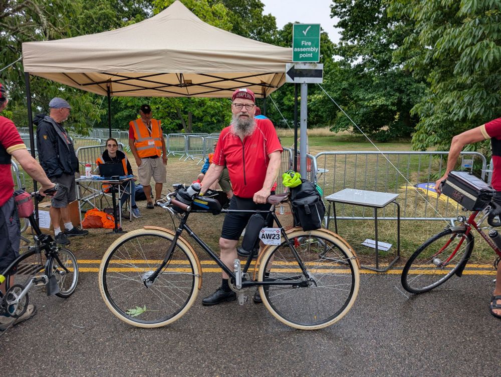 Rider with Pashley Governor at the start of London Edinburgh London.