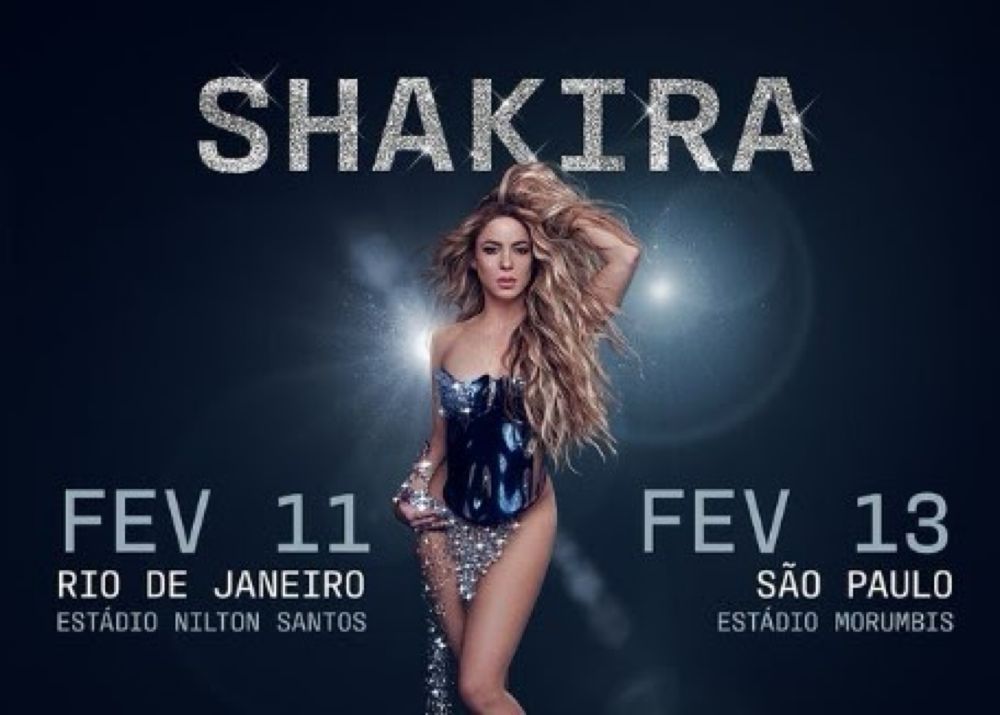 Skakira fará show no dias 10 e 13 de fevereiro de 2025 no Rio e SP