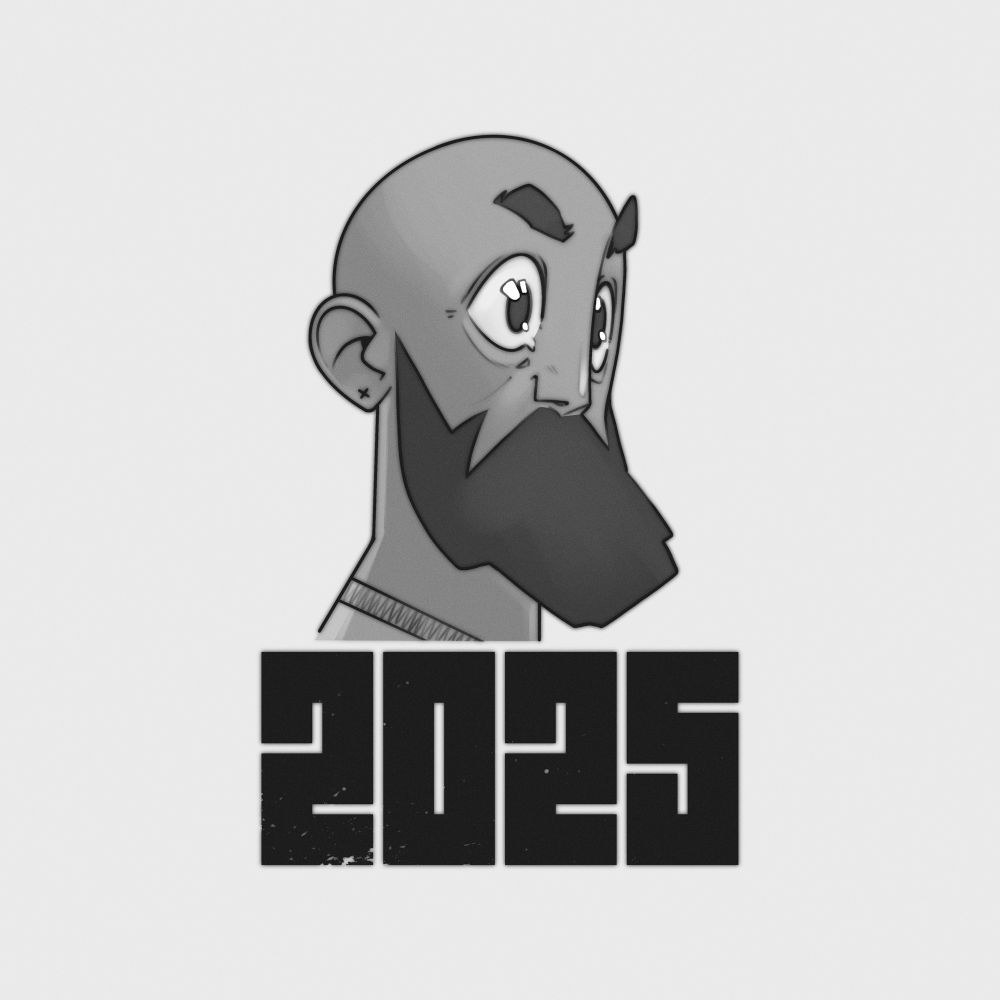 Self portrait of Woooptywooop above text that says, “2025”