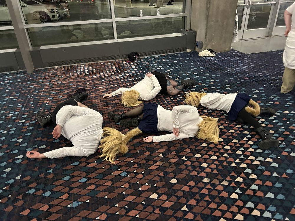 Neco arc family guy death pose on the floor  