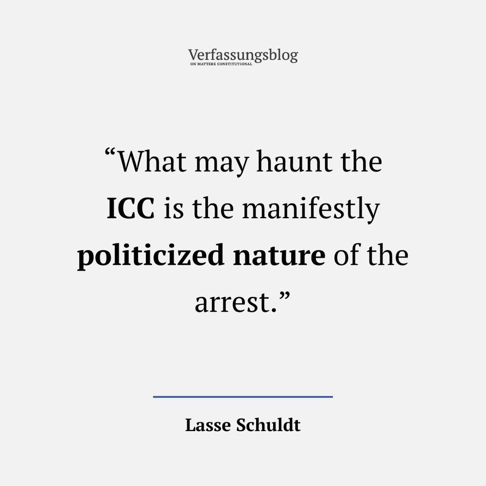 Quote from our published article by author Lasse Schuldt: “What may haunt the ICC is the manifestly politicized nature of the arrest.”