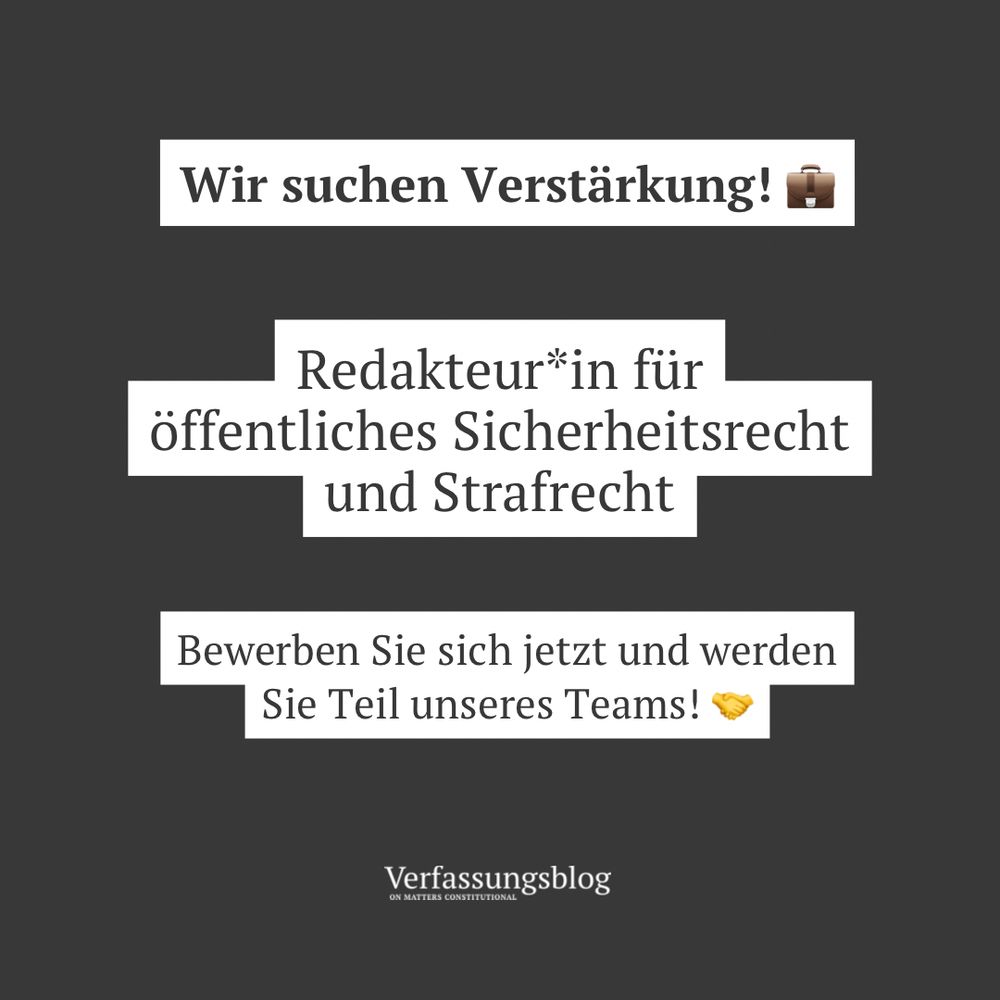 Wir suchen Verstärkung: Redakteur*in für öffentliches Sicherheitsrecht und Strafrecht! Bewerben Sie sich jetzt und werden Sie Teil unseres Teams! 🤝