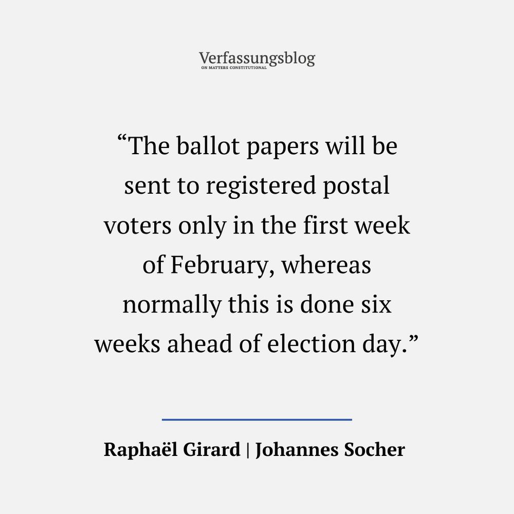 The ballot papers will be sent to registered postal voters only in the first week of February, whereas normally this is done six weeks ahead of election day.