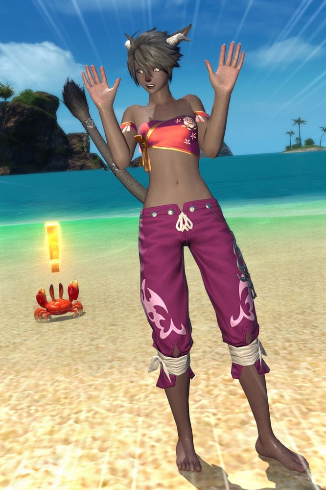 Oh how the turntables! A very confused Ciera now stands on the beach in clothes from... SOMEWHERE, as the epiphanic crab scuttles away, happy with itself.