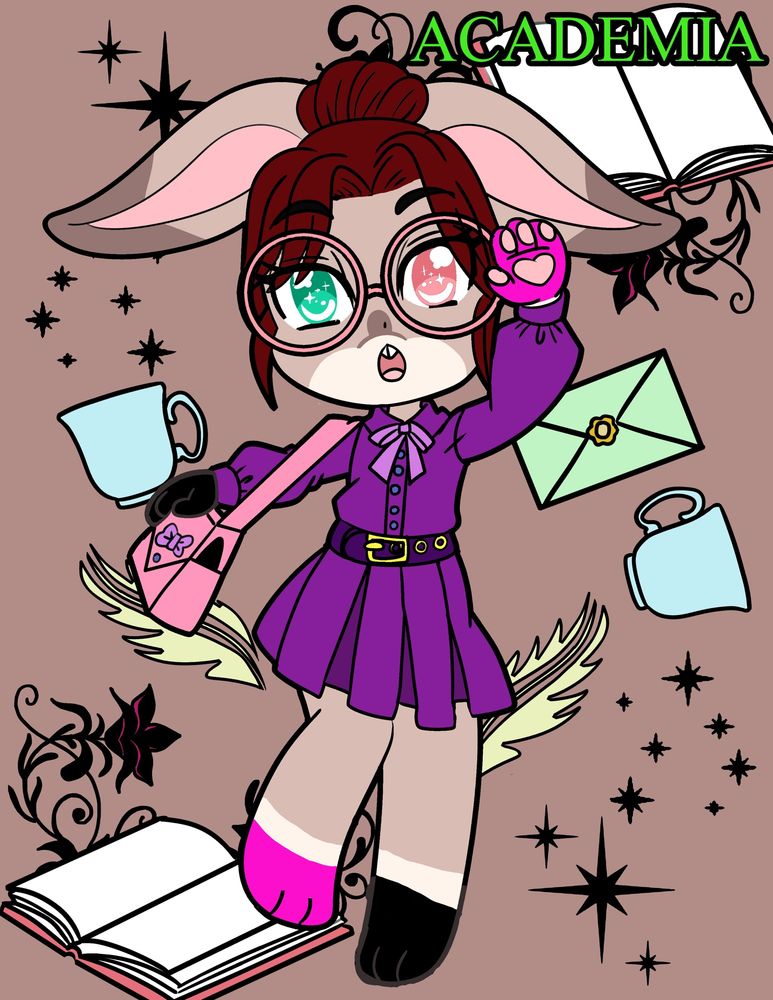 Another Page I colored from LadyPixelHeart’s Coloring Book! I’m a studious Bunny!