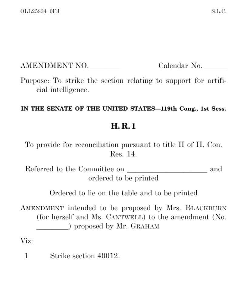 image of amendment text. basically just says “strike section 40012”