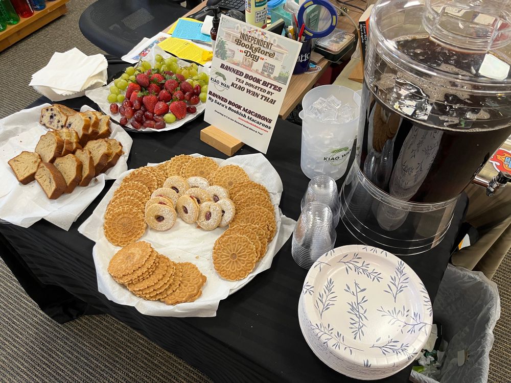Cookies & Thai Tea set out for Banned Books & Bites