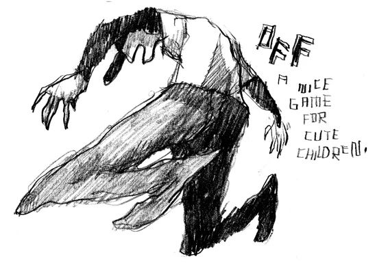 The Batter from OFF. The text next to him says, “OFF. A nice game for cute children.”