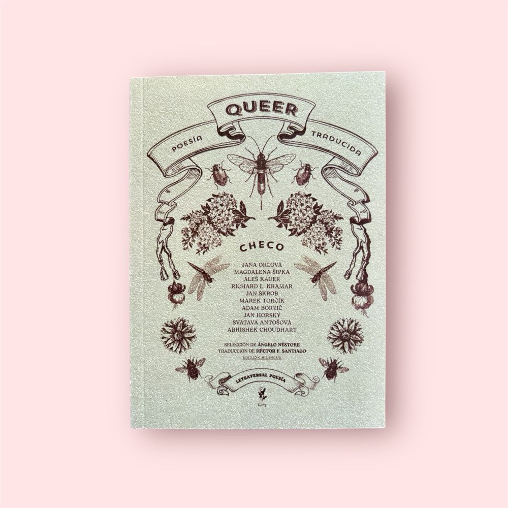 Cubierta del libro Poesía queer traducida del checo editado por Letraversal.
