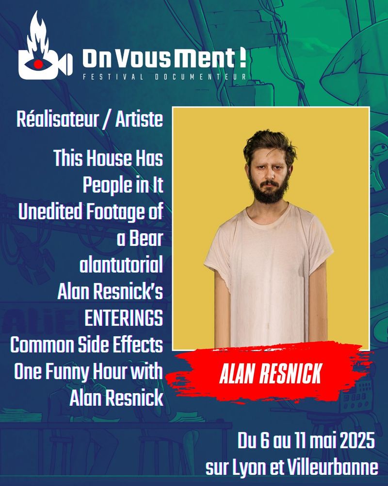 Alan Resnick. Réalisateur / Artiste

This House Has People in It
Unedited Footage of a Bear
alantutorial
Alan Resnick’s ENTERINGS
Common Side Effects
One Funny Hour with Alan Resnick