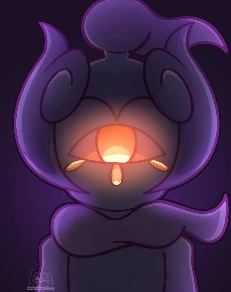 A half-body commission of a Marshadow who, instead of a face, has a big eye in its place.