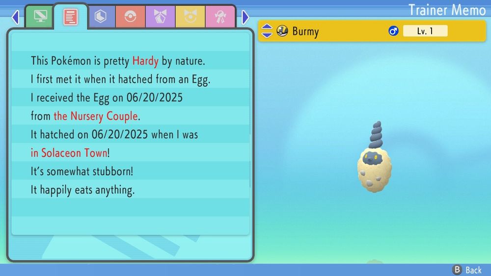 Shiny sandy cloak burmy, in an ultra ball, obtained on June 20th.