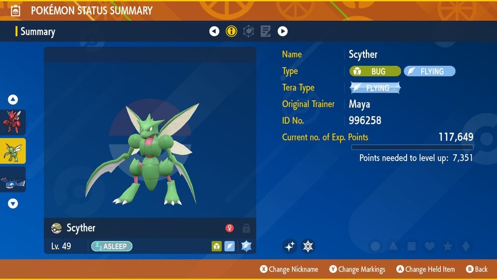 Shiny Scyther in SV