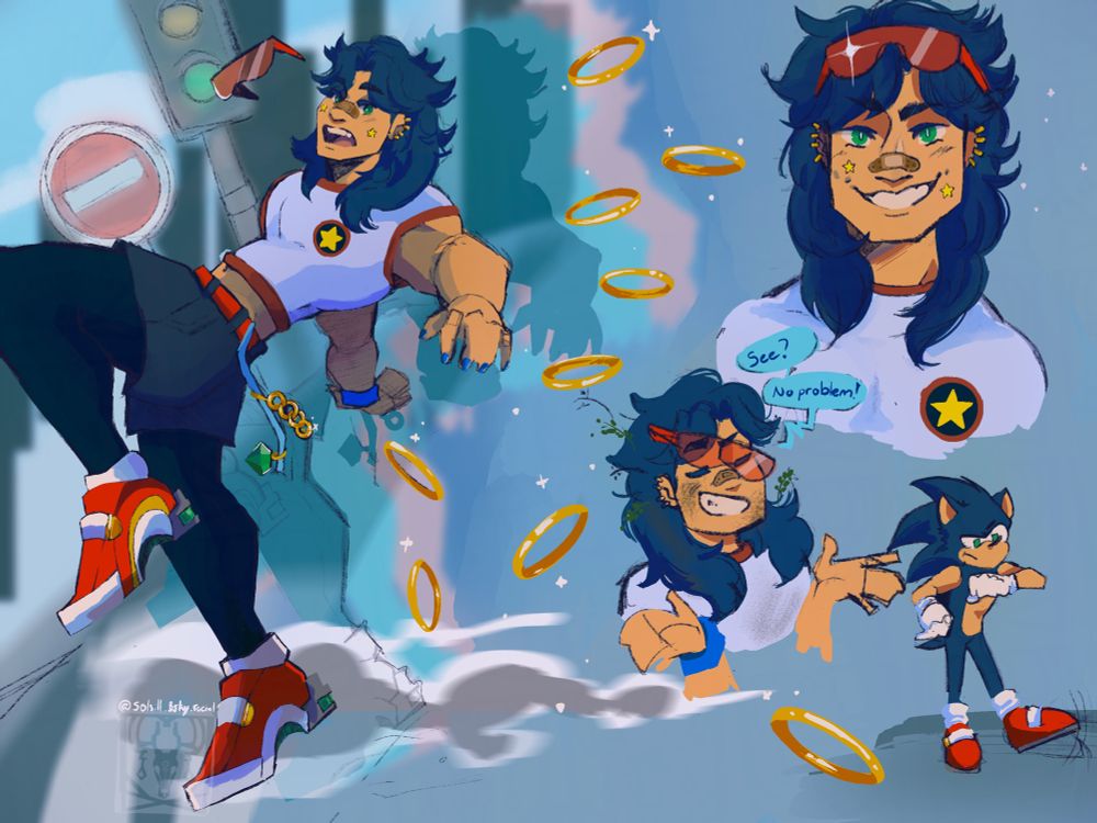 Coolest hedgehog around (Sonic Gajinka)
