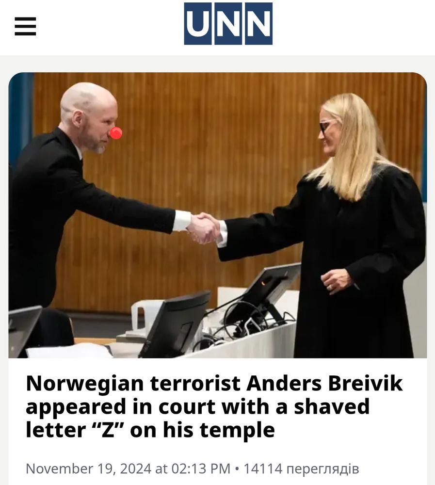 Terrorist in court with a Z on his head, clip f om UNN.ua