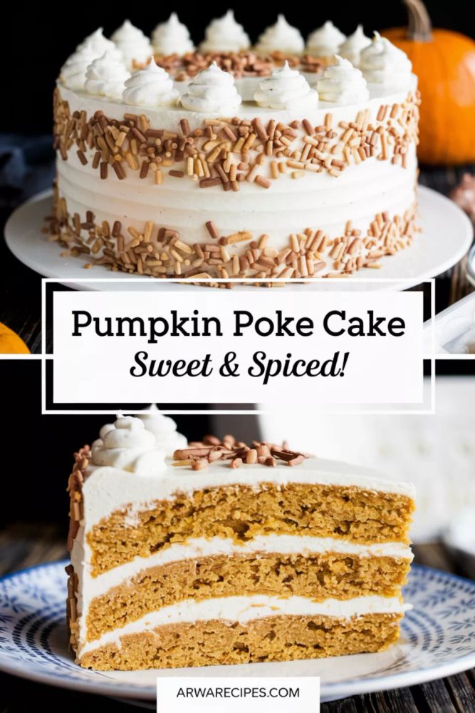 Pumpkin poke cake