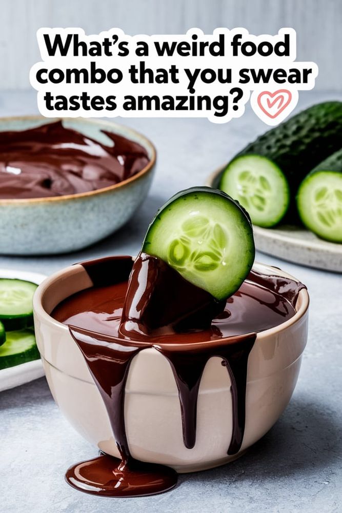 What’s a weird food combo that you swear tastes amazing? 🥒🍫