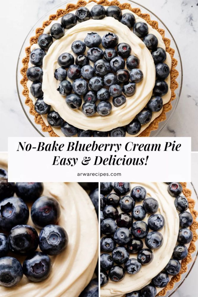 no bake blueberry cream pie