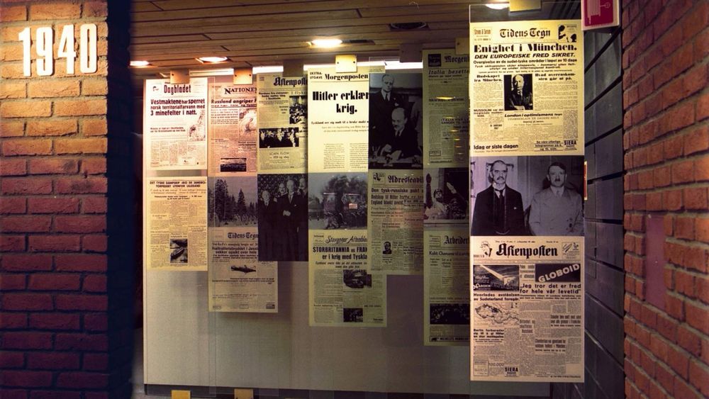 A series of newspapers from 1940, from the Norwegian Resistance Museum (credit to Visit Norway website)