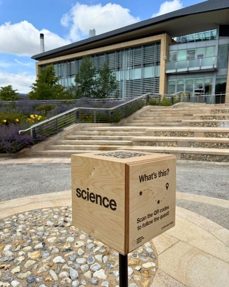 the just good science quest box in front of the Morgan building
