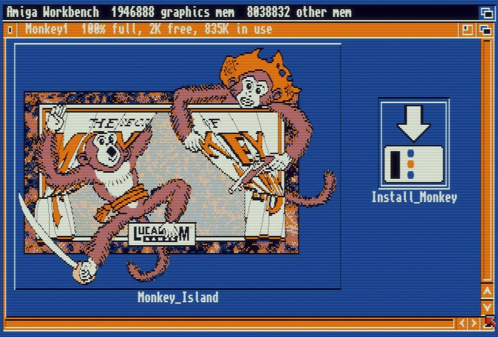 Click it and a cutlass wielding monkey burns out of the banner!