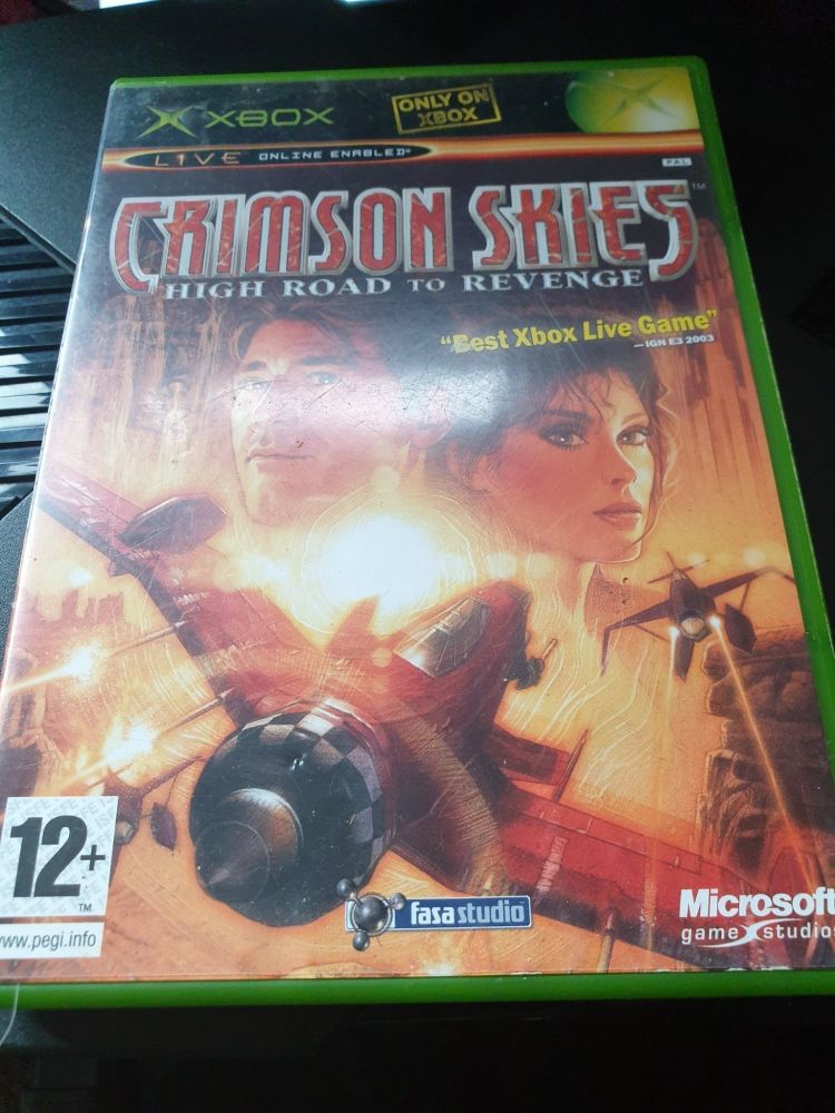 A photo of Crimson Skies' Xbox game case, also amazing <3