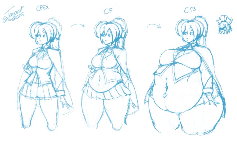 Celica A. Mercury from BlazBlue getting fatter over the games she was playable in.