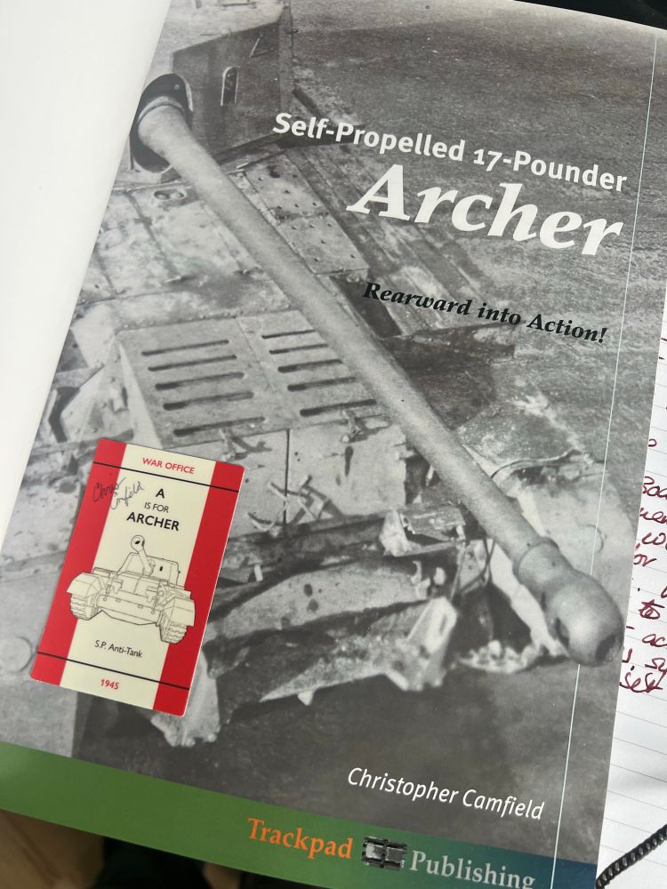 Frontispiece of Chris Camfield’s Archer book with a signed sticker in Penguin classic format