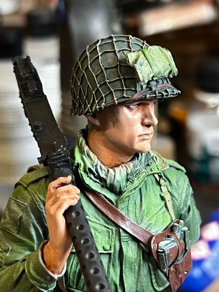 Part painted 1/10 scale 82nd airborne paratrooper 