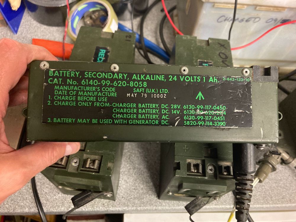 Rechargeable Clansman battery with a manufactured date of 1979