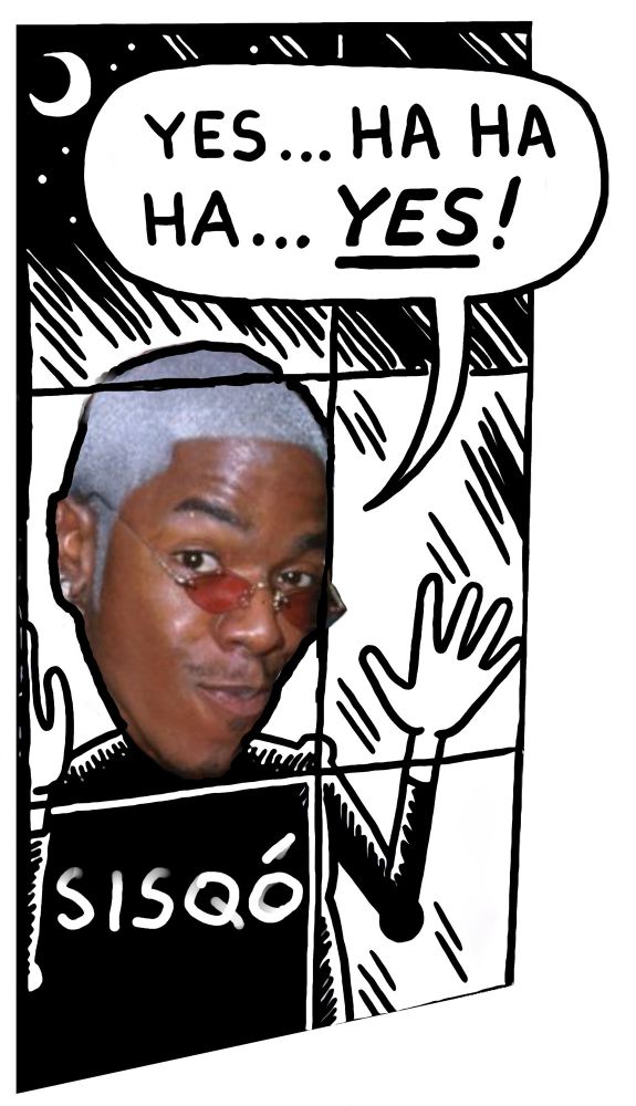 The sicko meme, but rather than showing the sicko guy at the window, it shows "Thong Song" singer Sisqo. 