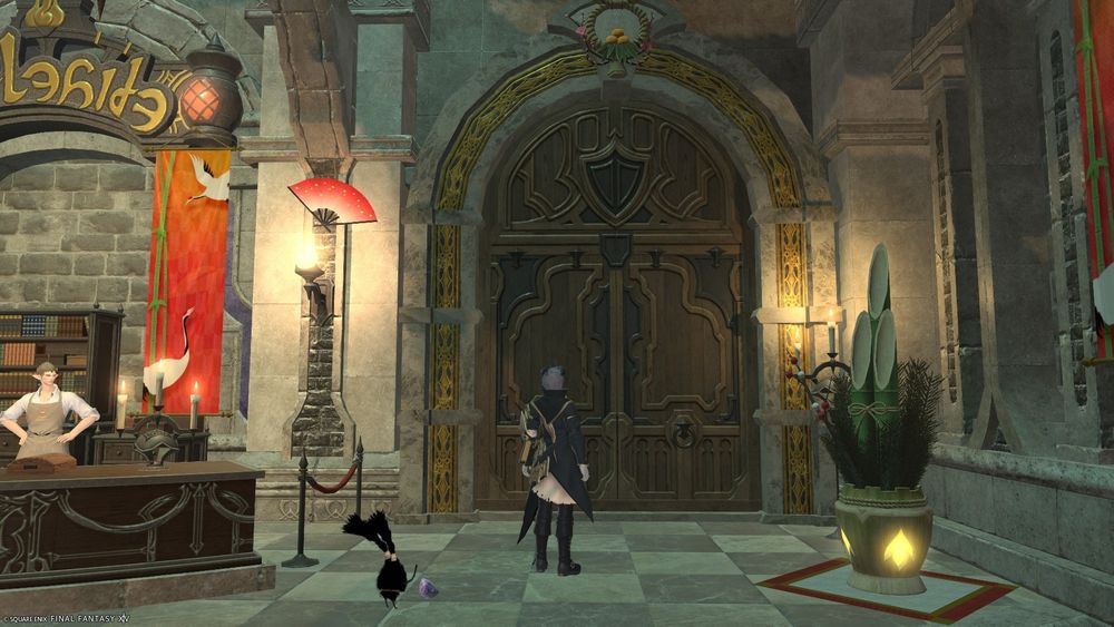 アパルトメントの入り口を見上げる自機