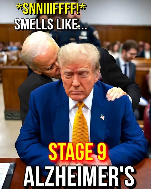 biden sniffing trump *sniiiiffff!* smells like... stage 9 alzheimer's