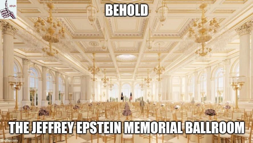 Behold The Jeffrey Epstein Memorial Ballroom - pic of the golden ballroom