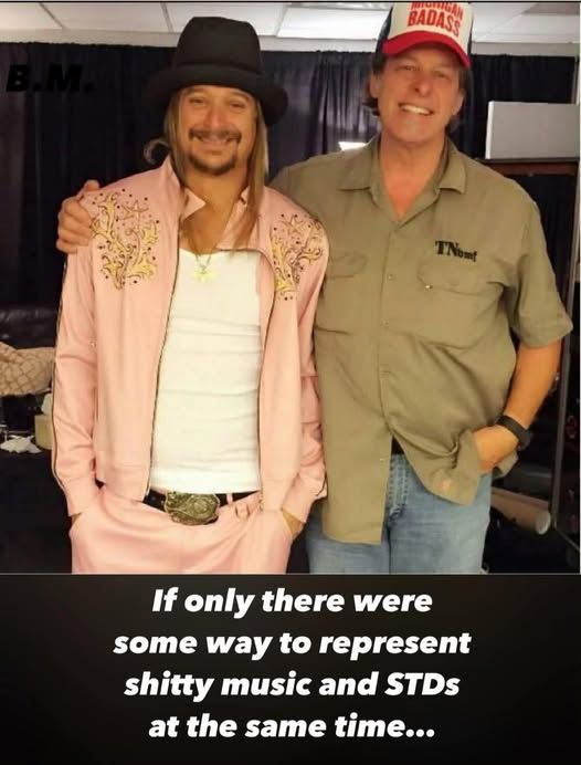 pic of kid rock and teg nugent - if only there were some way to represent shitty music and STDs at the same time...