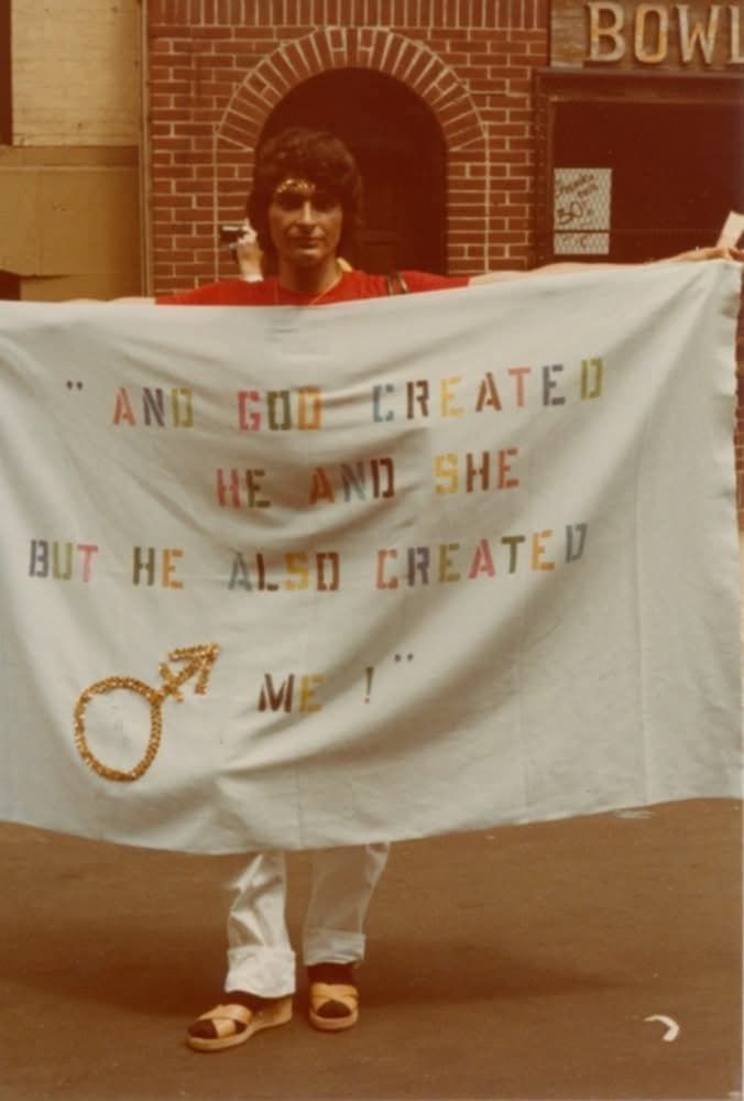 and god created he and she but he also created me banner help by a person