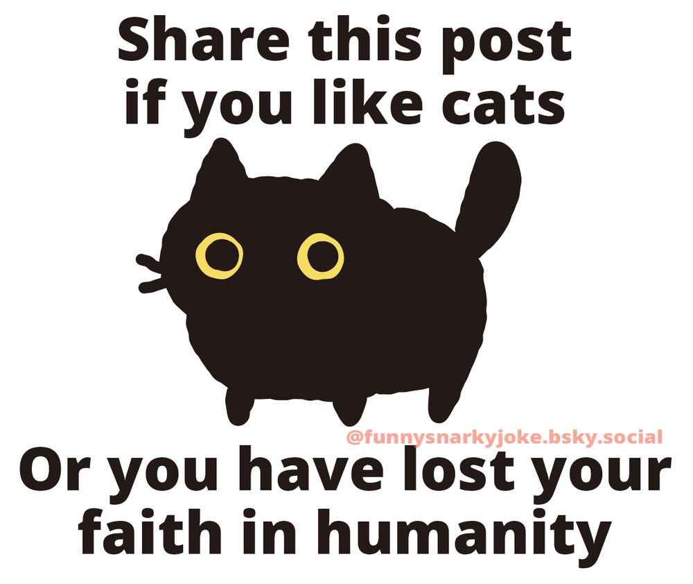 share this post if you like cats
[pic of cute cat]
or you have lost your faith in humanity
