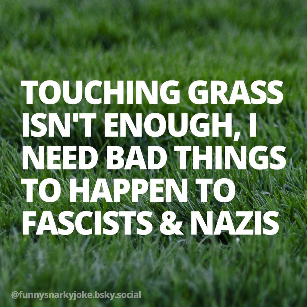 touching grass isn't enough, i need bad things to happen to fascists & nazis