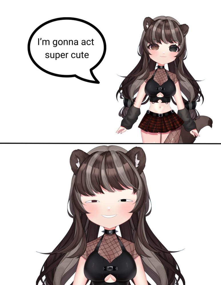 I'm gonna act super cute - makes anya face