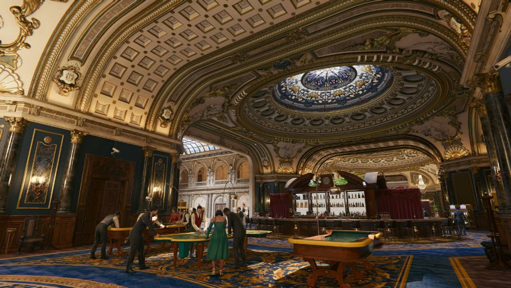 Call of Duty Black Ops 6 screenshot. Player is looking at a large casino interior. 