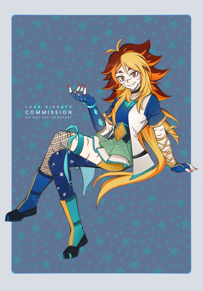 fullbody sketch commission of my OC made by lukakishatu on bluesky