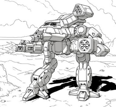 The Bushwacker Battlemech.  An exclusively long-range platform, with good speed, mediocre armor, and a very dangerous weapon load out.